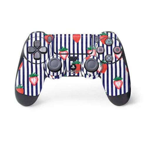 Bouffants and Broken Hearts Strawberries and Stripes PS4 Controller Skin