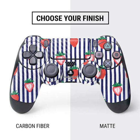 Bouffants and Broken Hearts Strawberries and Stripes PS4 Controller Skin