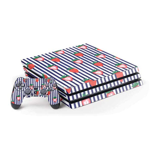 Bouffants and Broken Hearts Strawberries and Stripes PS4 Pro Bundle Skin