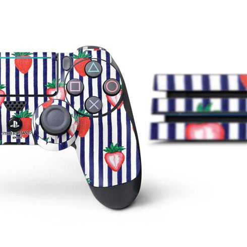 Bouffants and Broken Hearts Strawberries and Stripes PS4 Pro Bundle Skin