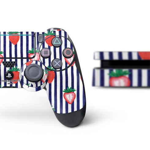 Bouffants and Broken Hearts Strawberries and Stripes PS4 Slim Bundle Skin