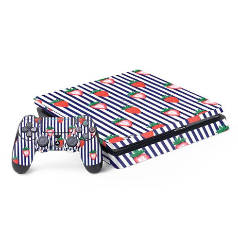 Bouffants and Broken Hearts Strawberries and Stripes PS4 Slim Bundle Skin