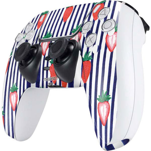 Bouffants and Broken Hearts Strawberries and Stripes PS5 Controller Skin