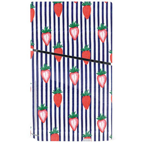 Bouffants and Broken Hearts Strawberries and Stripes PS5 Slim Disk Console Skin