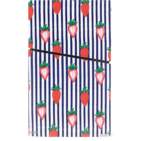 Bouffants and Broken Hearts Strawberries and Stripes PS5 Slim Digital Edition Bundle Skin