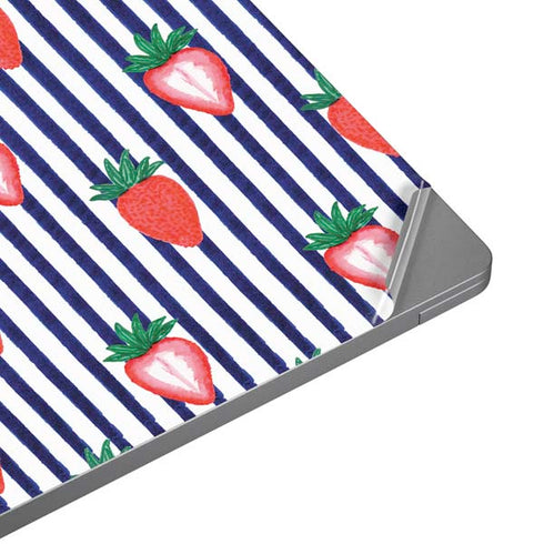 Bouffants and Broken Hearts Strawberries and Stripes Universal Laptop 13in (10.6 x 7.6in) Skin