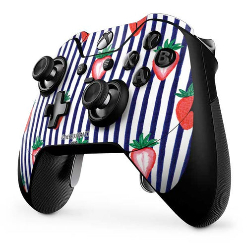 Bouffants and Broken Hearts Strawberries and Stripes Xbox One Elite Controller Skin