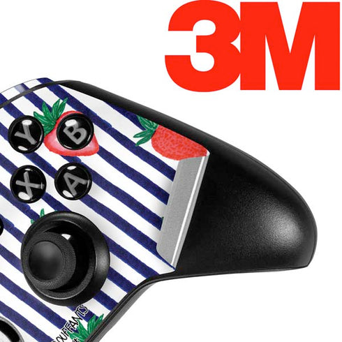Bouffants and Broken Hearts Strawberries and Stripes Xbox One Elite Controller Skin