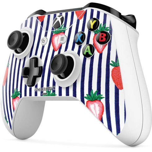 Bouffants and Broken Hearts Strawberries and Stripes Xbox One S Controller Skin