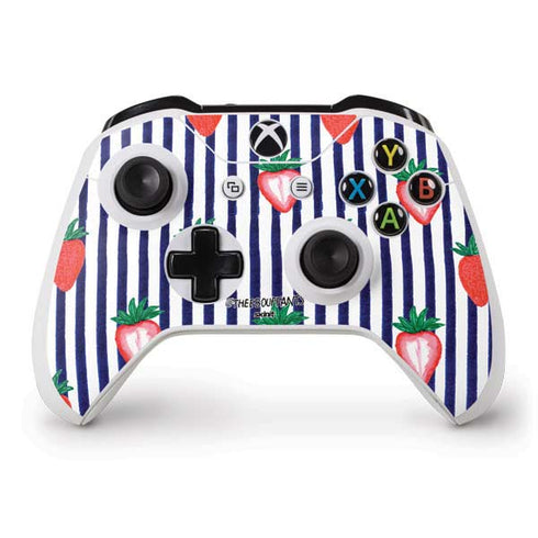 Bouffants and Broken Hearts Strawberries and Stripes Xbox One S Controller Skin