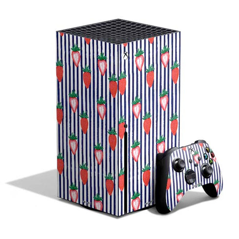 Bouffants and Broken Hearts Strawberries and Stripes Xbox Series X Bundle Skin