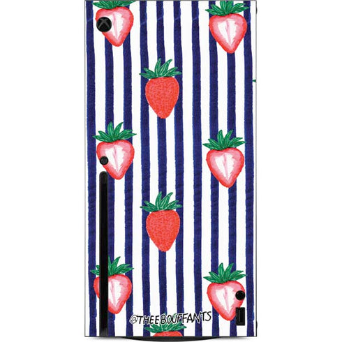 Bouffants and Broken Hearts Strawberries and Stripes Xbox Series X Console Skin