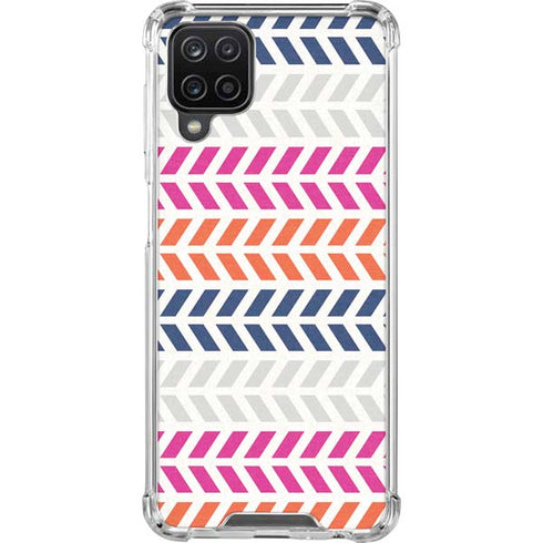 Striped Chevron Galaxy A12 Clear Case