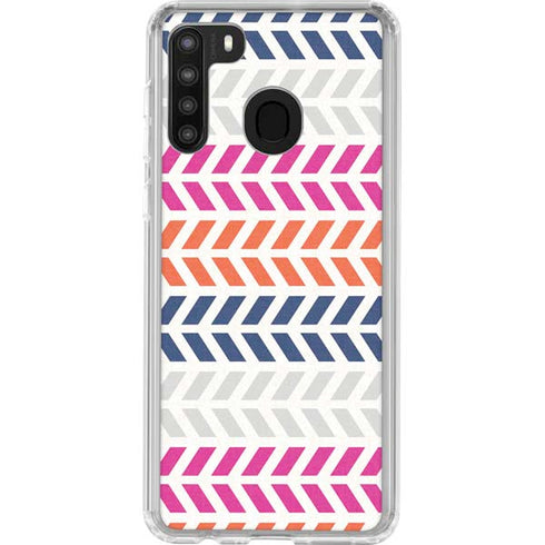 Striped Chevron Galaxy A21 Clear Case