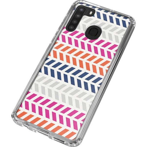 Striped Chevron Galaxy A21 Clear Case