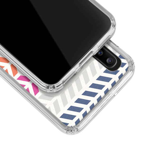Striped Chevron Galaxy A30 Clear Case