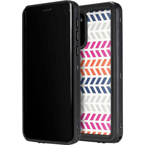Striped Chevron Galaxy S20 Plus Waterproof Case