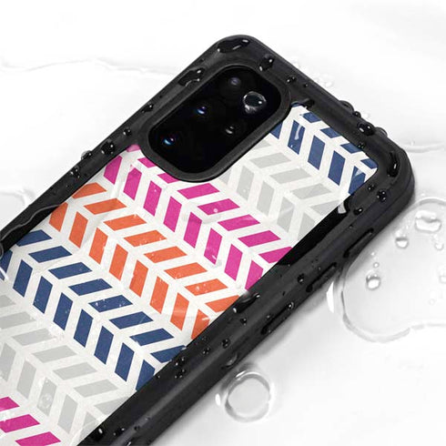 Striped Chevron Galaxy S20 Plus Waterproof Case