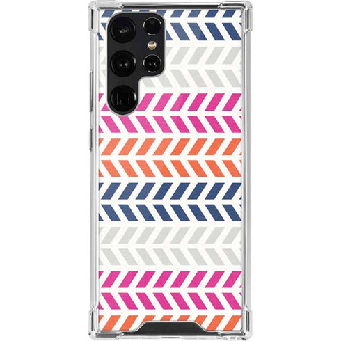 Striped Chevron Galaxy S22 Ultra Clear Case
