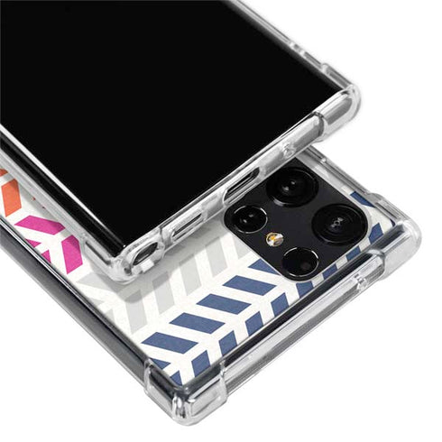 Striped Chevron Galaxy S22 Ultra Clear Case