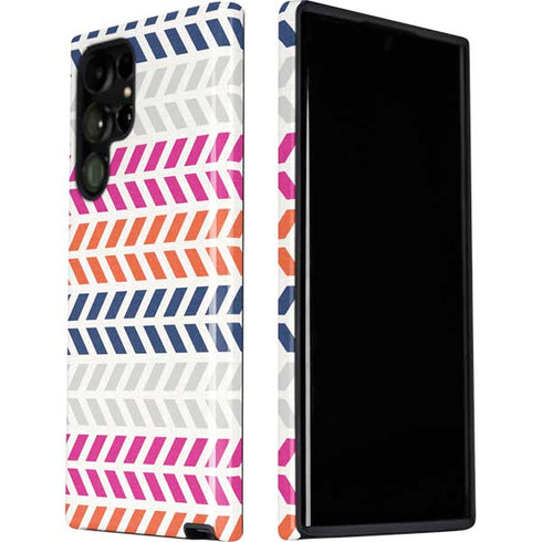 Striped Chevron Galaxy S22 Ultra Pro Case
