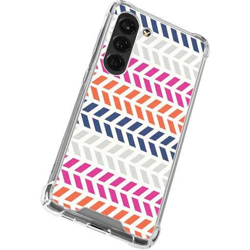 Striped Chevron Galaxy S23 Clear Case