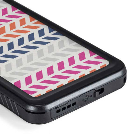 Striped Chevron Galaxy S23 Plus Waterproof Case