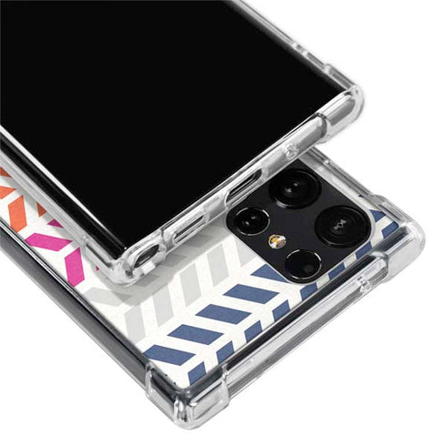 Striped Chevron Galaxy S24 Ultra Clear Case