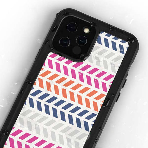 Striped Chevron iPhone 12 Pro Waterproof Case