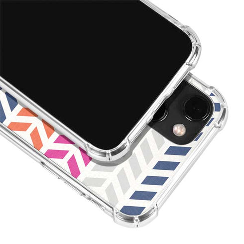 Striped Chevron iPhone 14 Plus Clear Case