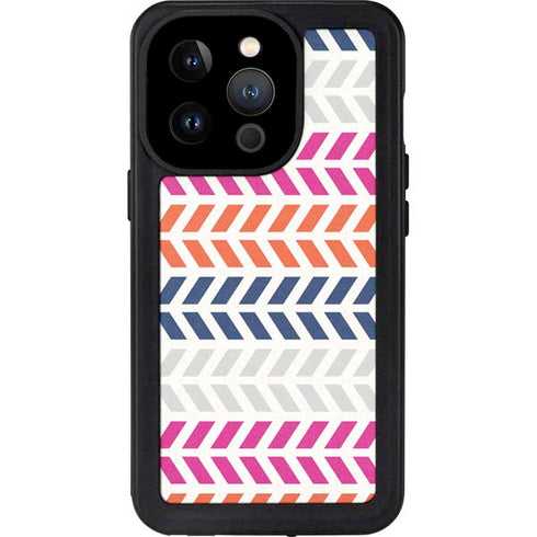Striped Chevron iPhone 14 Pro Waterproof Case