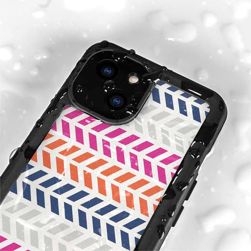 Striped Chevron iPhone 15 Waterproof Case