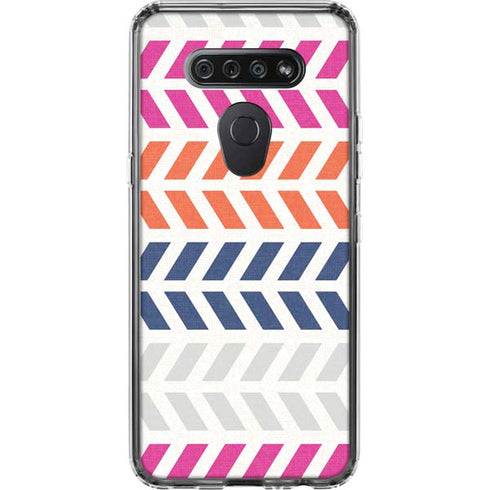Striped Chevron LG K51/Q51 Clear Case