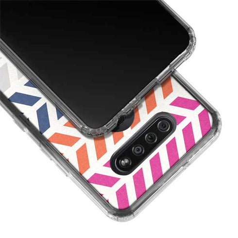 Striped Chevron LG K51/Q51 Clear Case