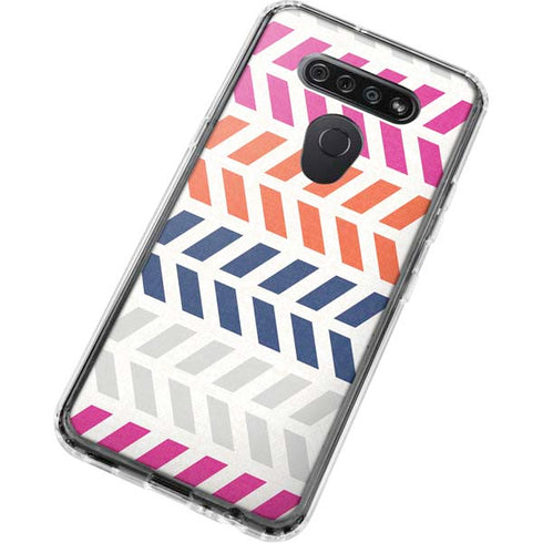 Striped Chevron LG K51/Q51 Clear Case