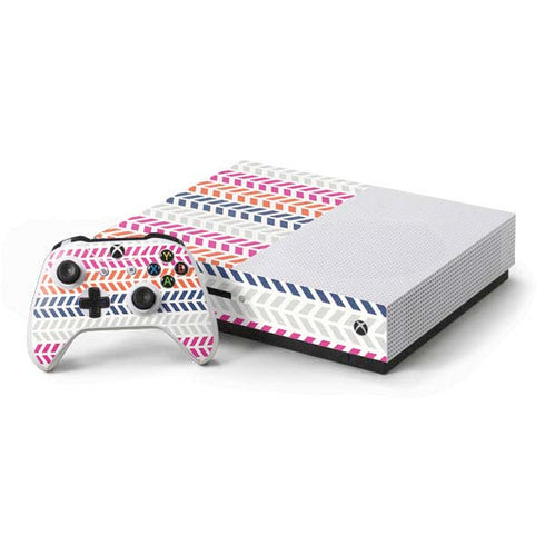 Striped Chevron Xbox One S Console and Controller Bundle Skin