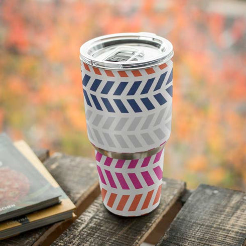 Striped Chevron Yeti 30oz Rambler Tumbler Skin