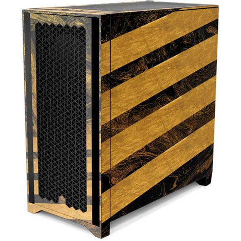 Striped Marble Corsair 4000D Tempered Glass Mid-Tower ATX Case Skin