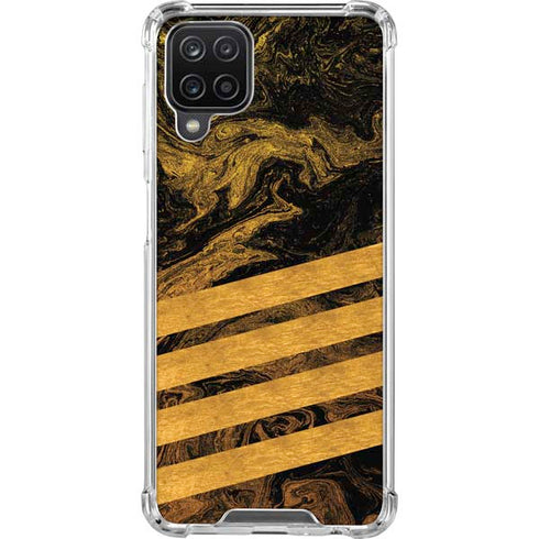Striped Marble Galaxy A12 Clear Case