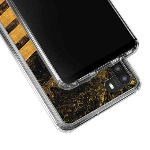 Striped Marble Galaxy A21 Clear Case