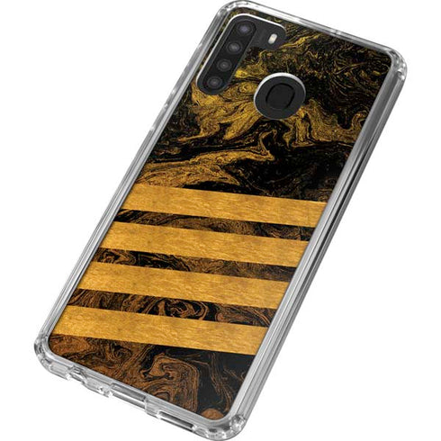 Striped Marble Galaxy A21 Clear Case