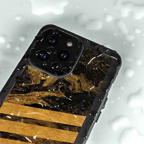 Striped Marble iPhone 14 Pro Max Waterproof Case
