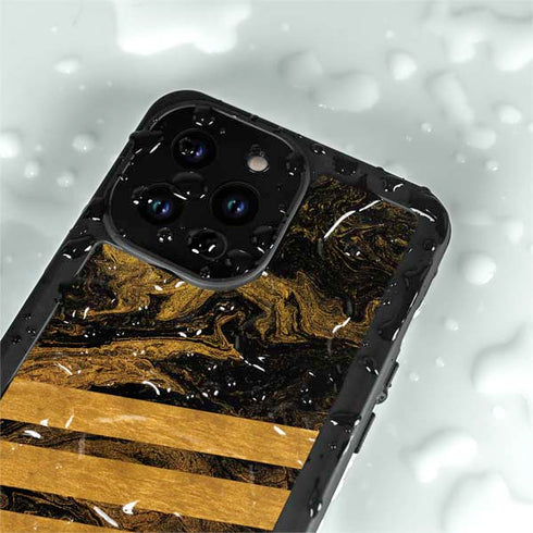 Striped Marble iPhone 14 Pro Waterproof Case