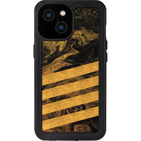 Striped Marble iPhone 15 Waterproof Case