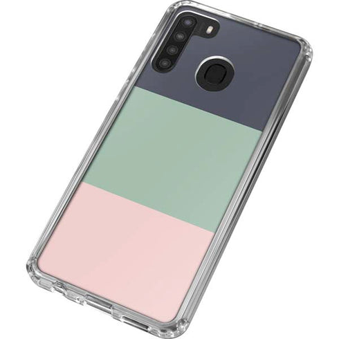 Striped Spring Colors Galaxy A21 Clear Case