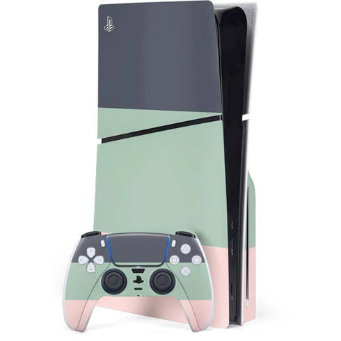 Striped Spring Colors PS5 Slim Disk Bundle Skin