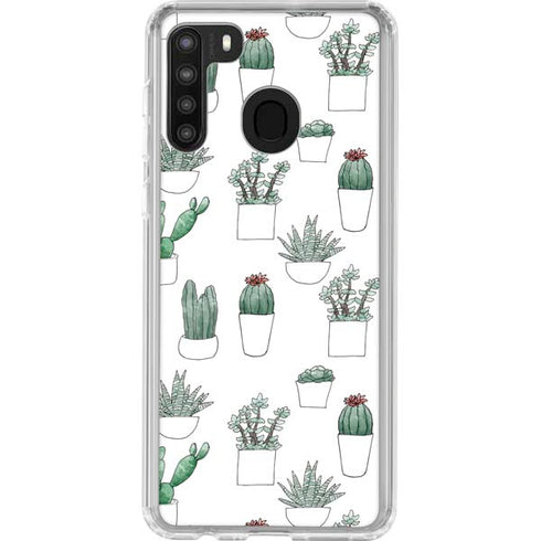 Succulent Pattern Galaxy A21 Clear Case