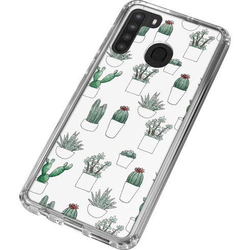 Succulent Pattern Galaxy A21 Clear Case