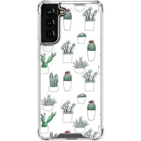 Succulent Pattern Galaxy S21 FE Clear Case