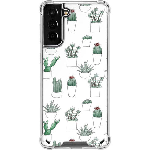 Succulent Pattern Galaxy S21 Plus 5G Clear Case